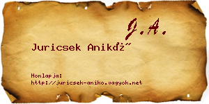 Juricsek Anikó névjegykártya